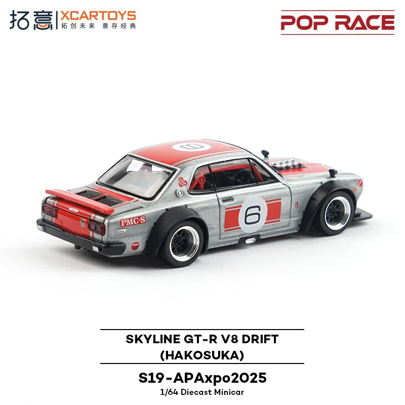 Pop Race XCARTOYS Skyline GT-R V8 Drift Hakosuka1 64 Metal 1:64 Diecast