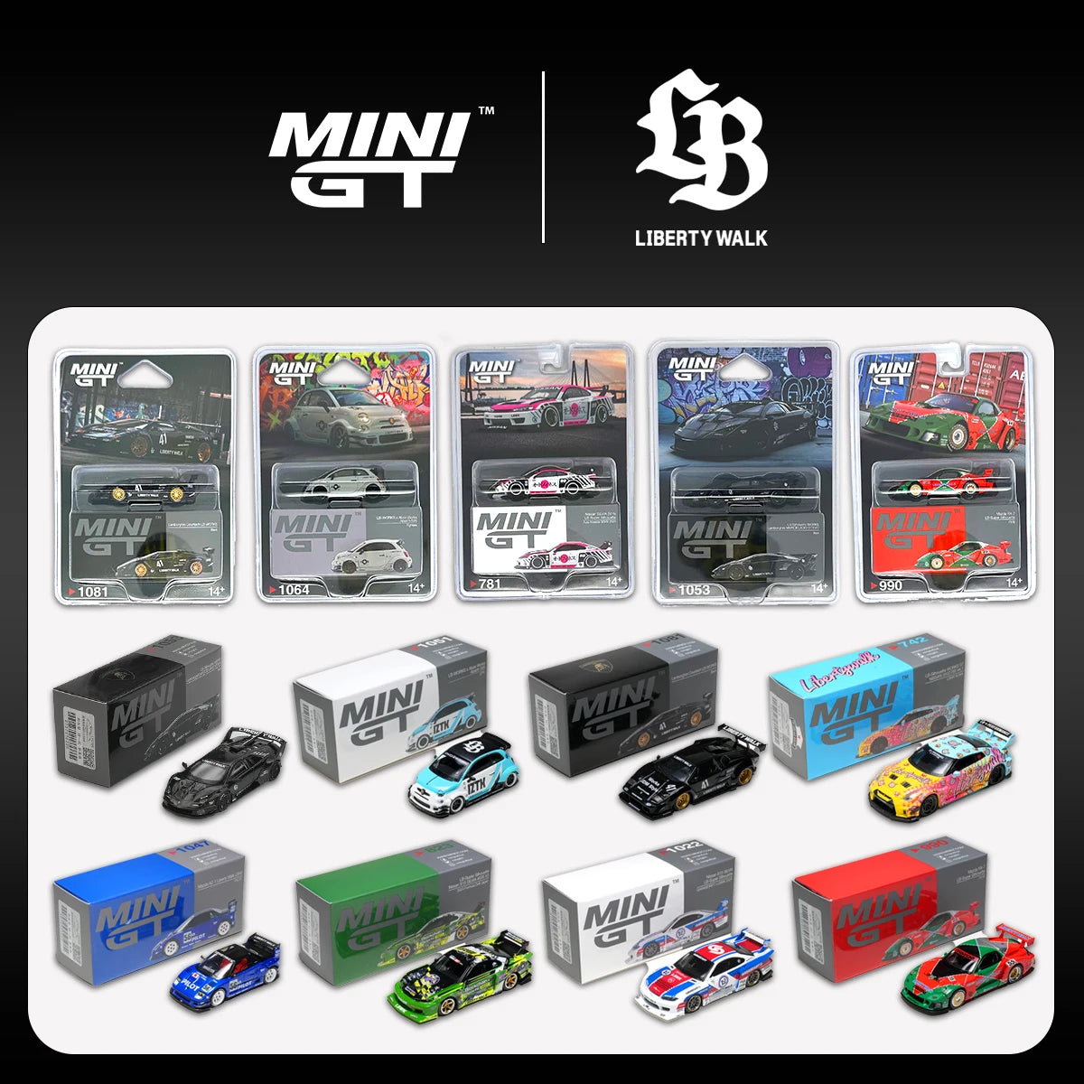 MINI GT Lbwk 1 64 Lamborghini Lb Silhouette Murcielago Countach Abarth 1:64 Diecast