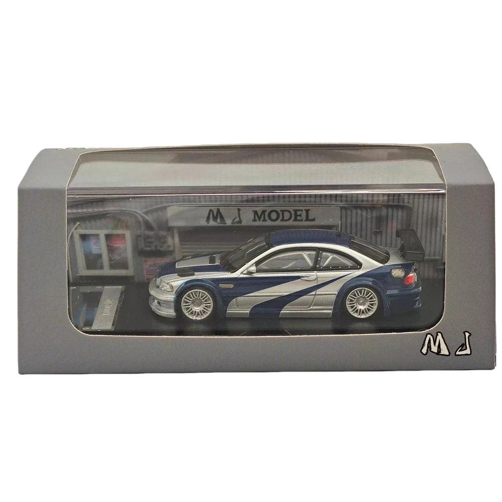 BMW M3 GT-R E46 Blue Metallic MJ Model 1:64 Diecast