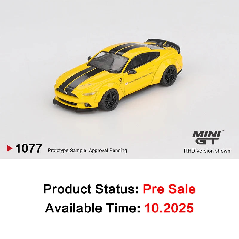 MINI GT Ford Mustang LBWK Triple Yellow 1:64 Diecast
