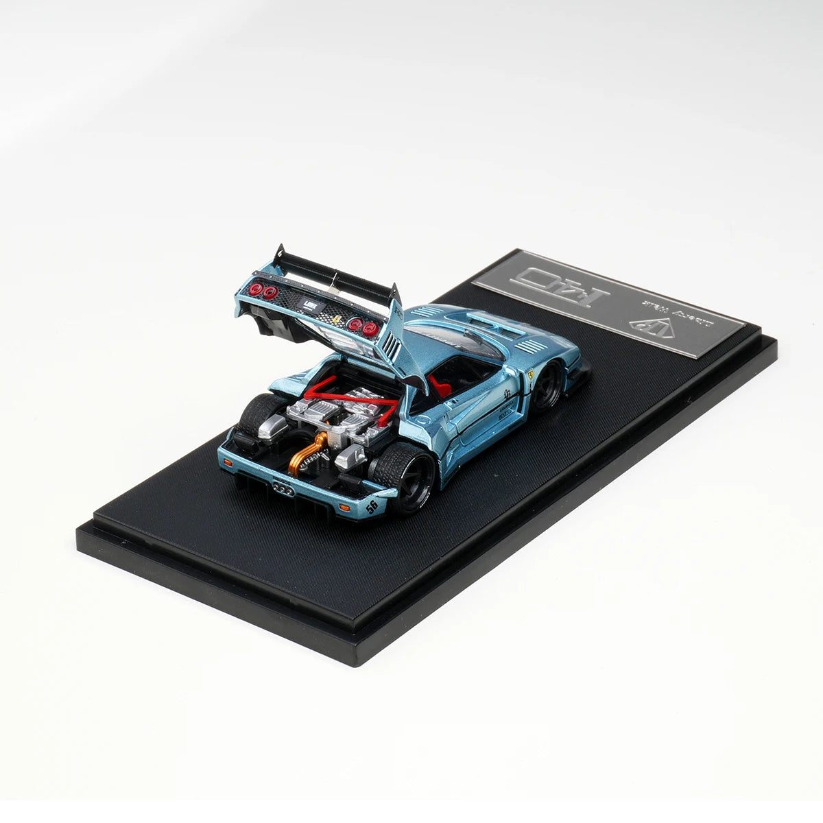 Ferrari F40 LBWK Ice Blue Magic Purple Star 1:64 Diecast