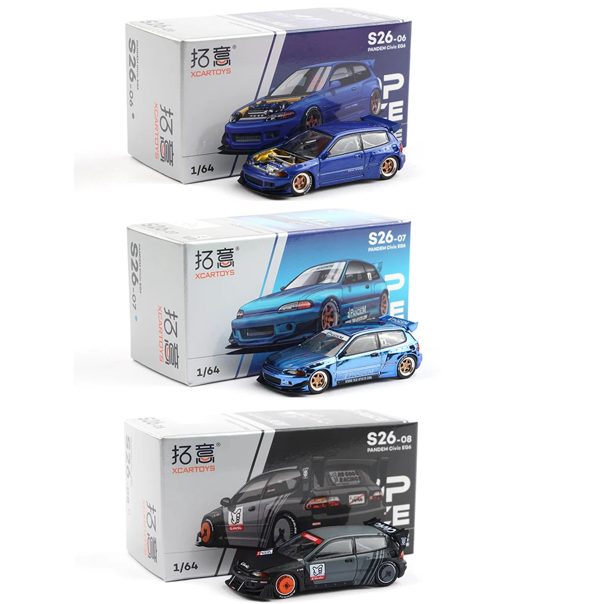 Pop Race XCARTOYS Pandem Eg6 1 64 Metal Plastic Parts S26 1:64 Diecast