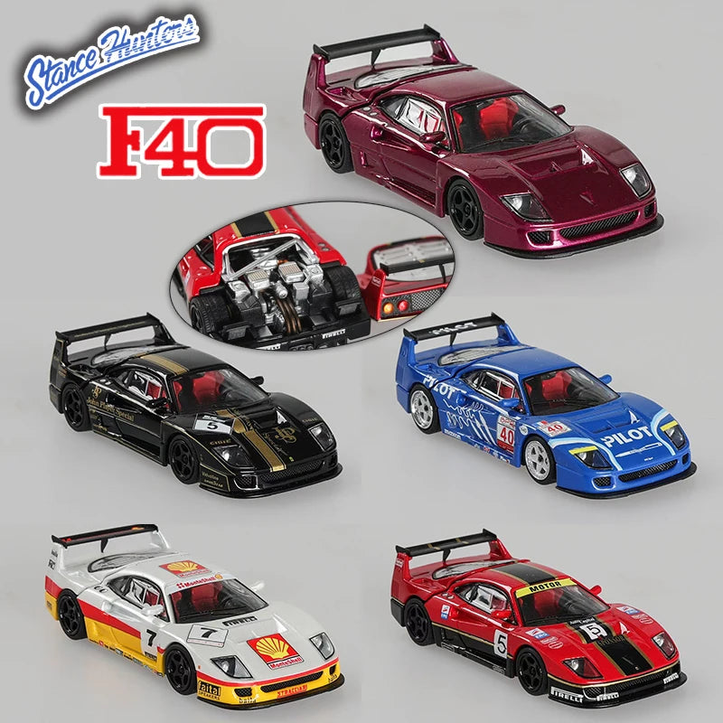 Sh 1 64 F40 Lm Opened Hood Diorama Multiple Styles 1:64 Diecast