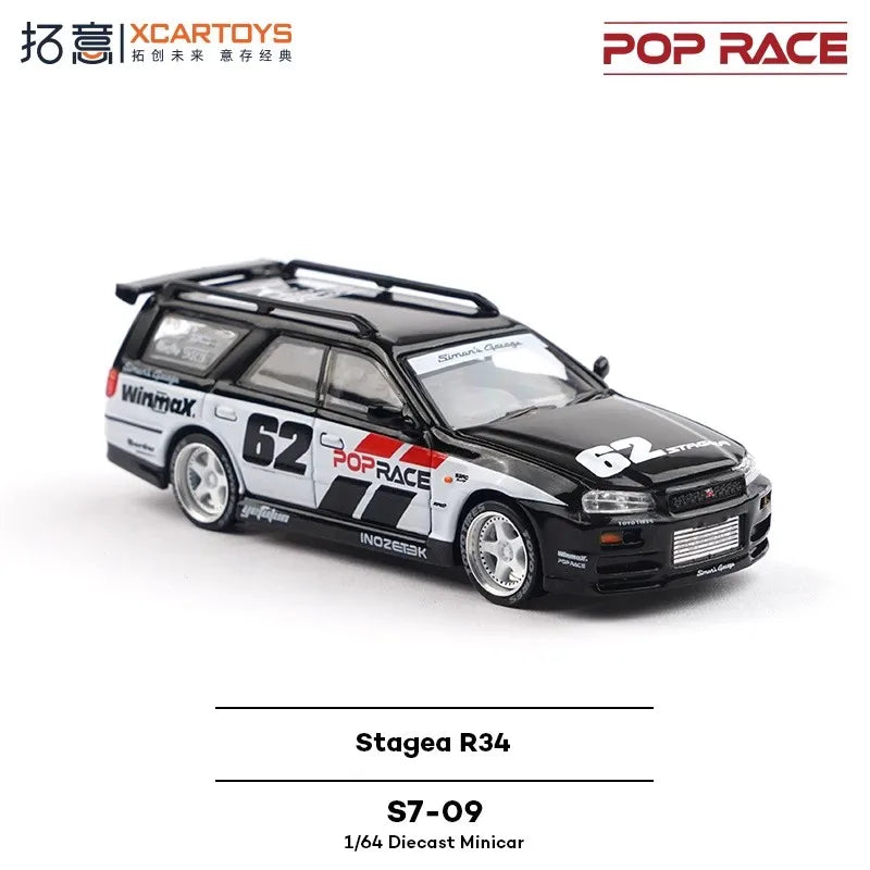 XCARTOYS Pop Race Stagea R34 1 64 S7 09 1:64 Diecast