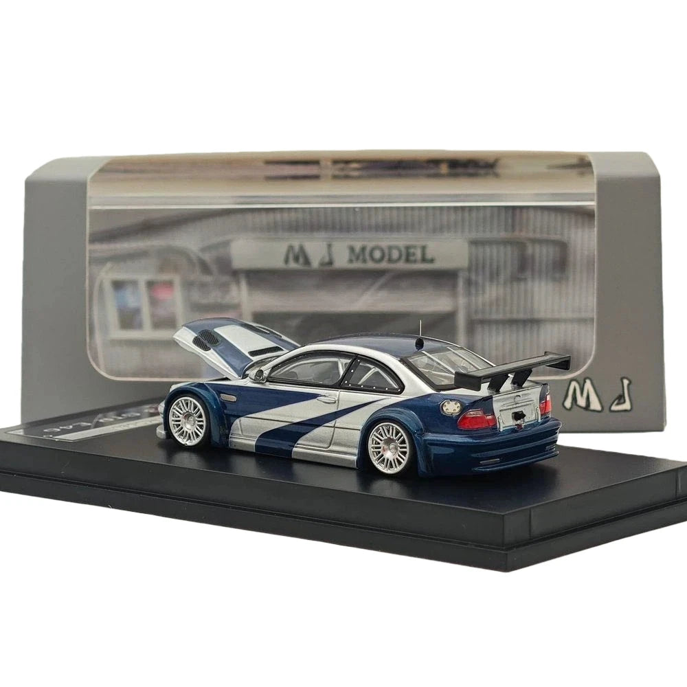 BMW M3 GT-R E46 Blue Metallic MJ Model 1:64 Diecast
