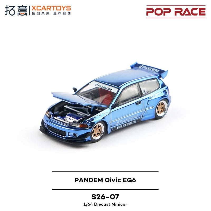 Pop Race XCARTOYS Pandem Eg6 1 64 Metal Plastic Parts S26 1:64 Diecast