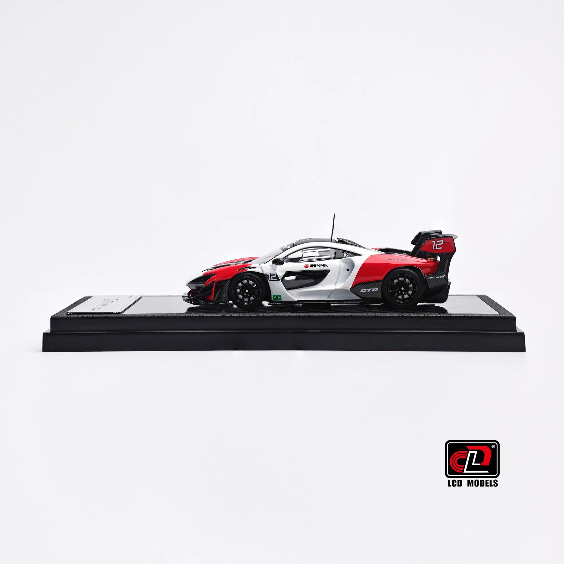 McLaren Senna GT-R White Red LCD 1:64 Diecast