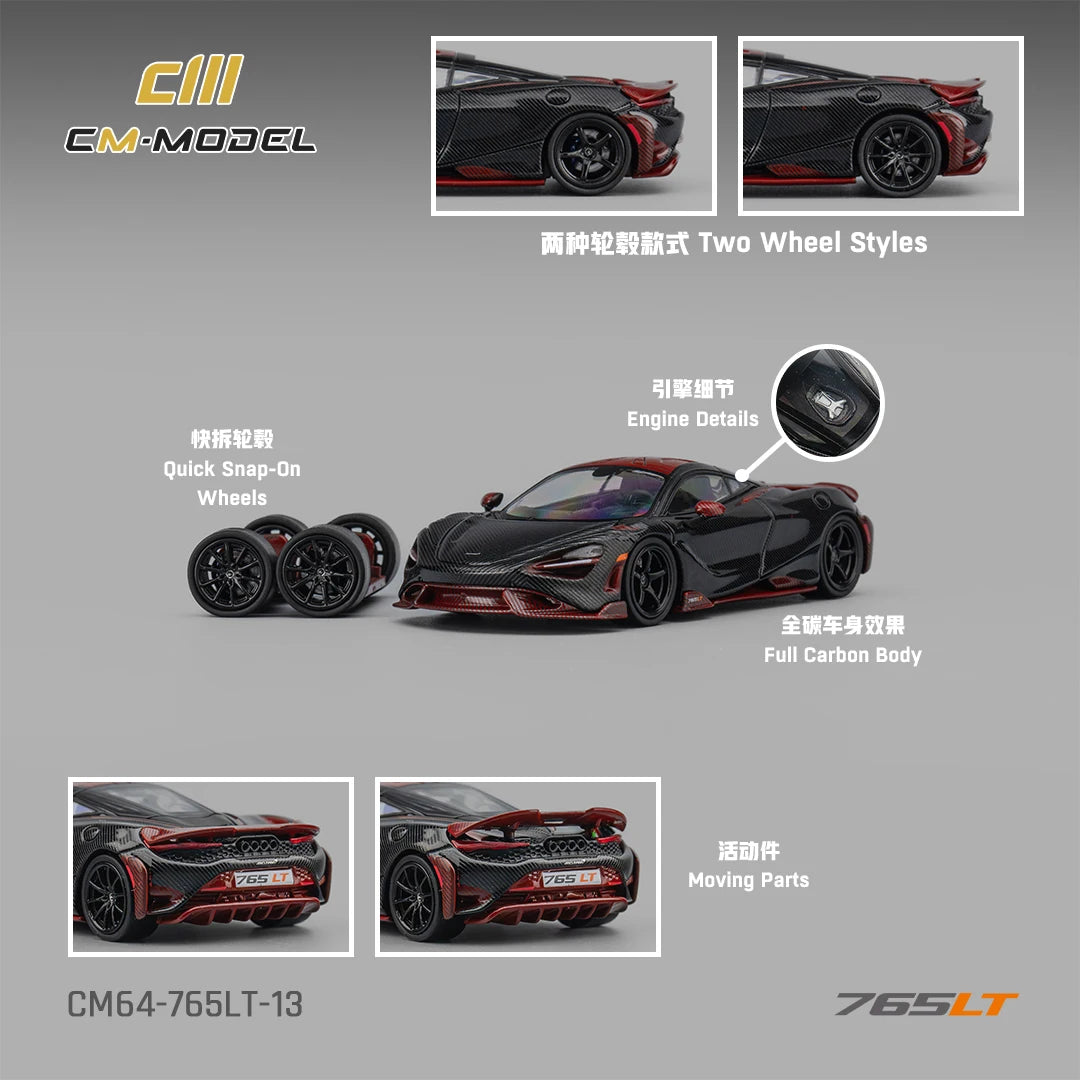 CM 765LT 13 765LT Two Wheel Styles Full Carbon 1 1:64 Diecast
