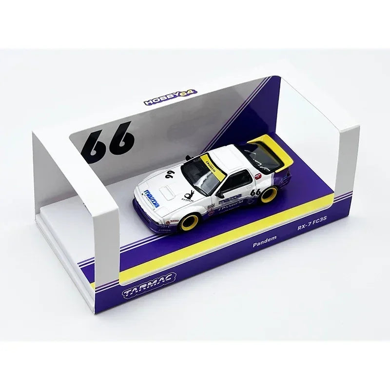 Tarmac Works Mazda RX-7 FC3S Pandem White Purple 1:64 Diecast