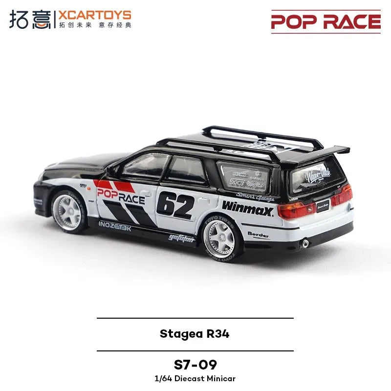 XCARTOYS Pop Race Stagea R34 1 64 S7 09 1:64 Diecast
