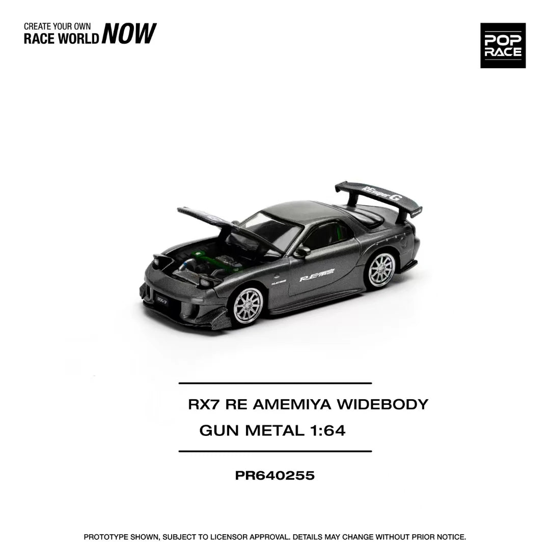 Pop Race 1 64 RX-7 Fd3s Re Amemiya Widebody Gun 1:64 Diecast