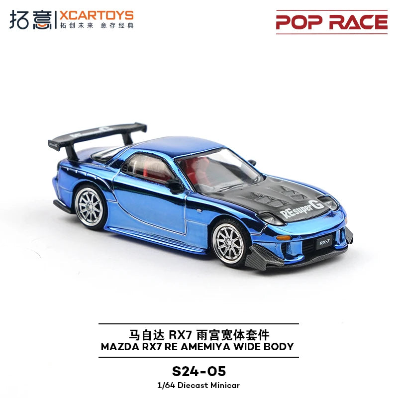 XCARTOYS Pop Race RX-7 Re Rx7re Wide Body 1 64 Metal 1:64 Diecast