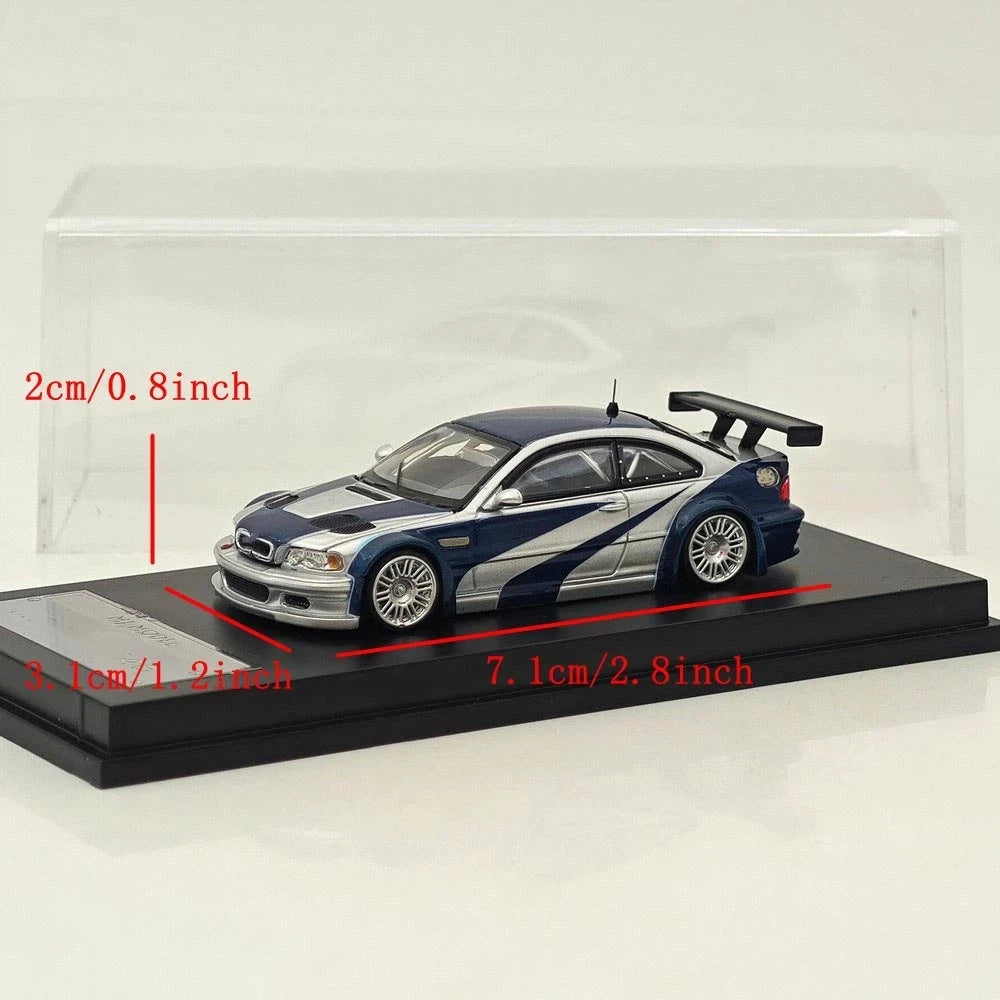 BMW M3 GT-R E46 Blue Metallic MJ Model 1:64 Diecast