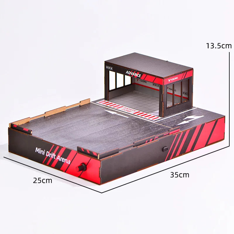 1:64 Drift Track Diorama with LED Garage Display