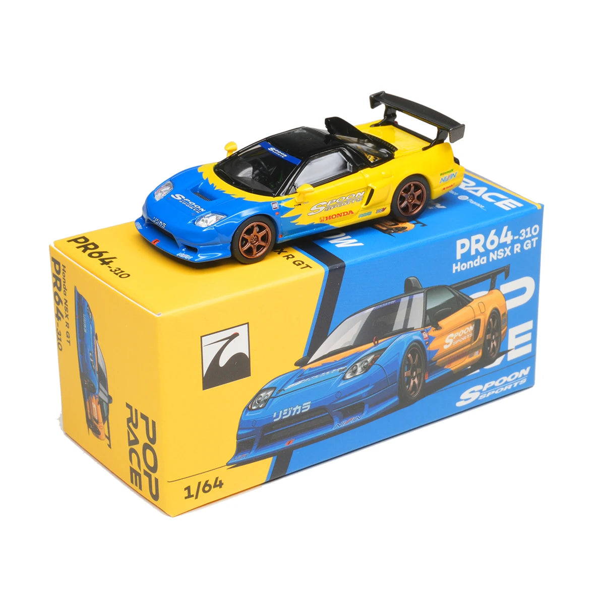 Pop Race 1 64 NSX R Gt Spoon Openable Hood 1:64 Diecast