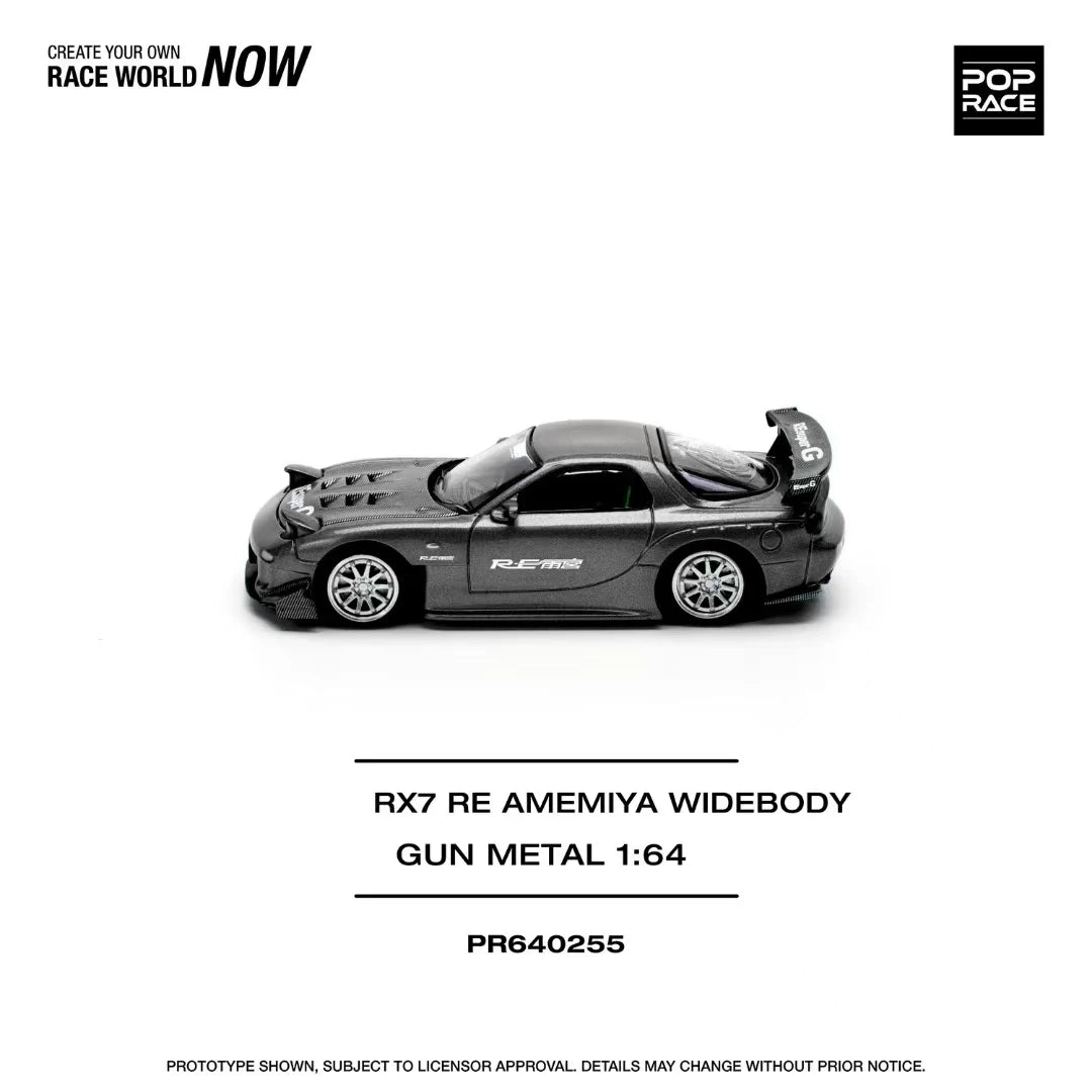 Pop Race 1 64 RX-7 Fd3s Re Amemiya Widebody Gun 1:64 Diecast