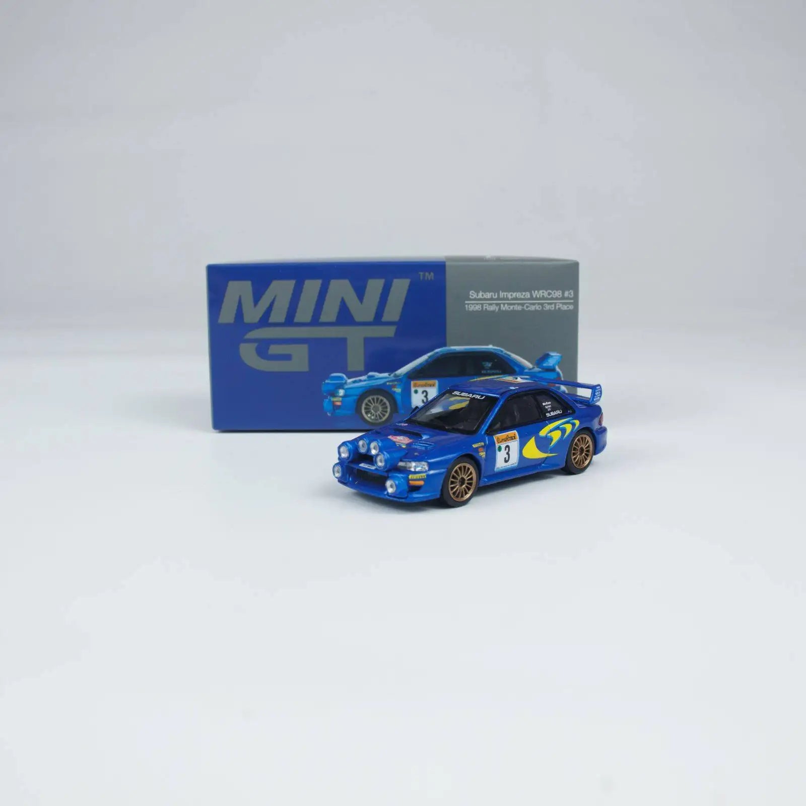 MINI GT Subaru Impreza WRC98 Rally Racing 1:64 Diecast
