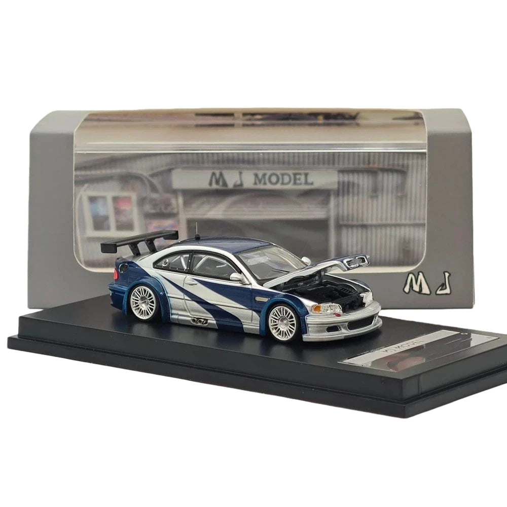 BMW M3 GT-R E46 Blue Metallic MJ Model 1:64 Diecast