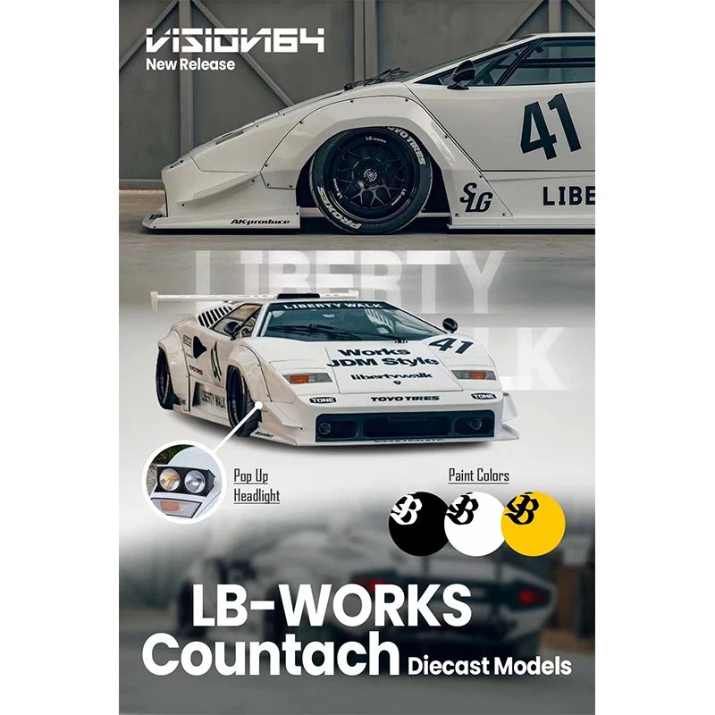 Vision64 1 64 Lbwk Countach Lp500 Diorama 1:64 Diecast