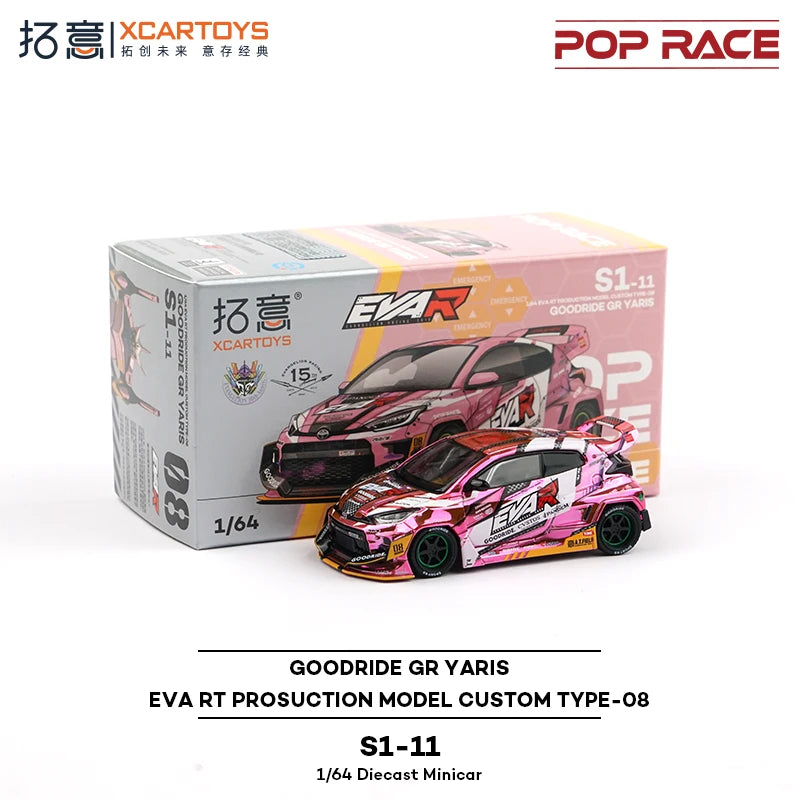 Pop Race XCARTOYS GR Yaris Custom Type 08 1 64 Metal 1:64 Diecast