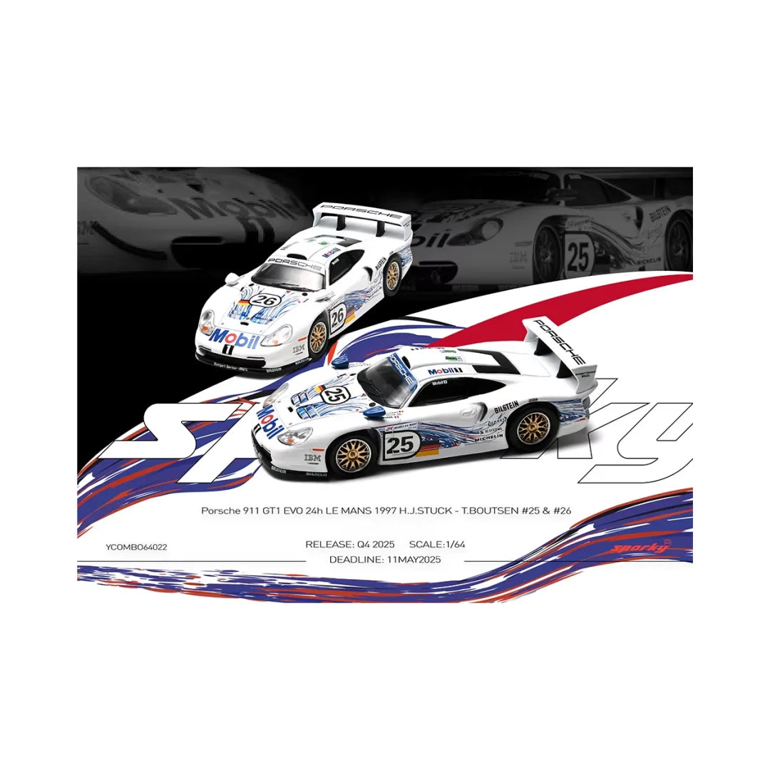 Sparky 1 64 Porsche 911 Gt1 1997 Double Le Mans 1:64 Diecast