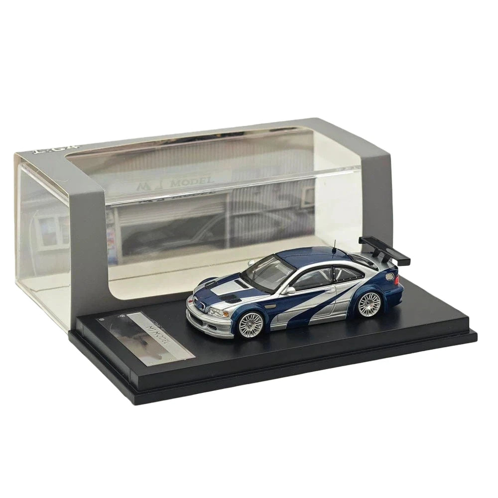BMW M3 GT-R E46 Blue Metallic MJ Model 1:64 Diecast