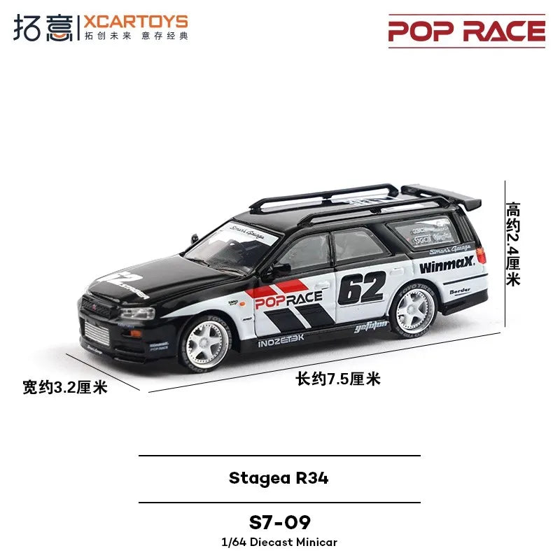 XCARTOYS Pop Race Stagea R34 1 64 S7 09 1:64 Diecast
