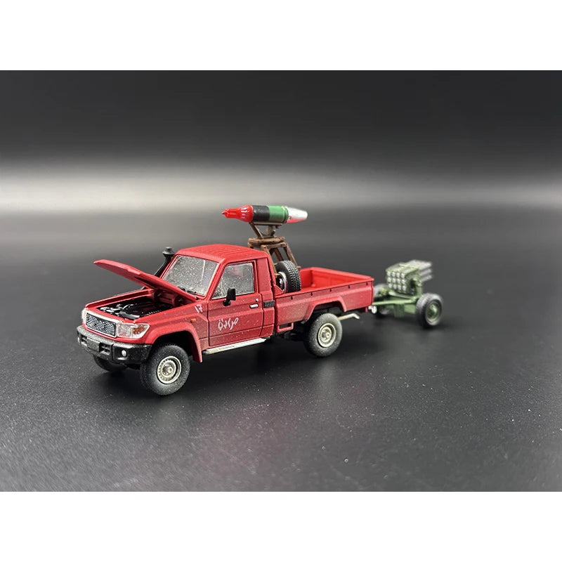 Toyota Land Cruiser LC79 J70 Armed Pickup Truck HobbyFans 1:64 Scale Diecast Model Car