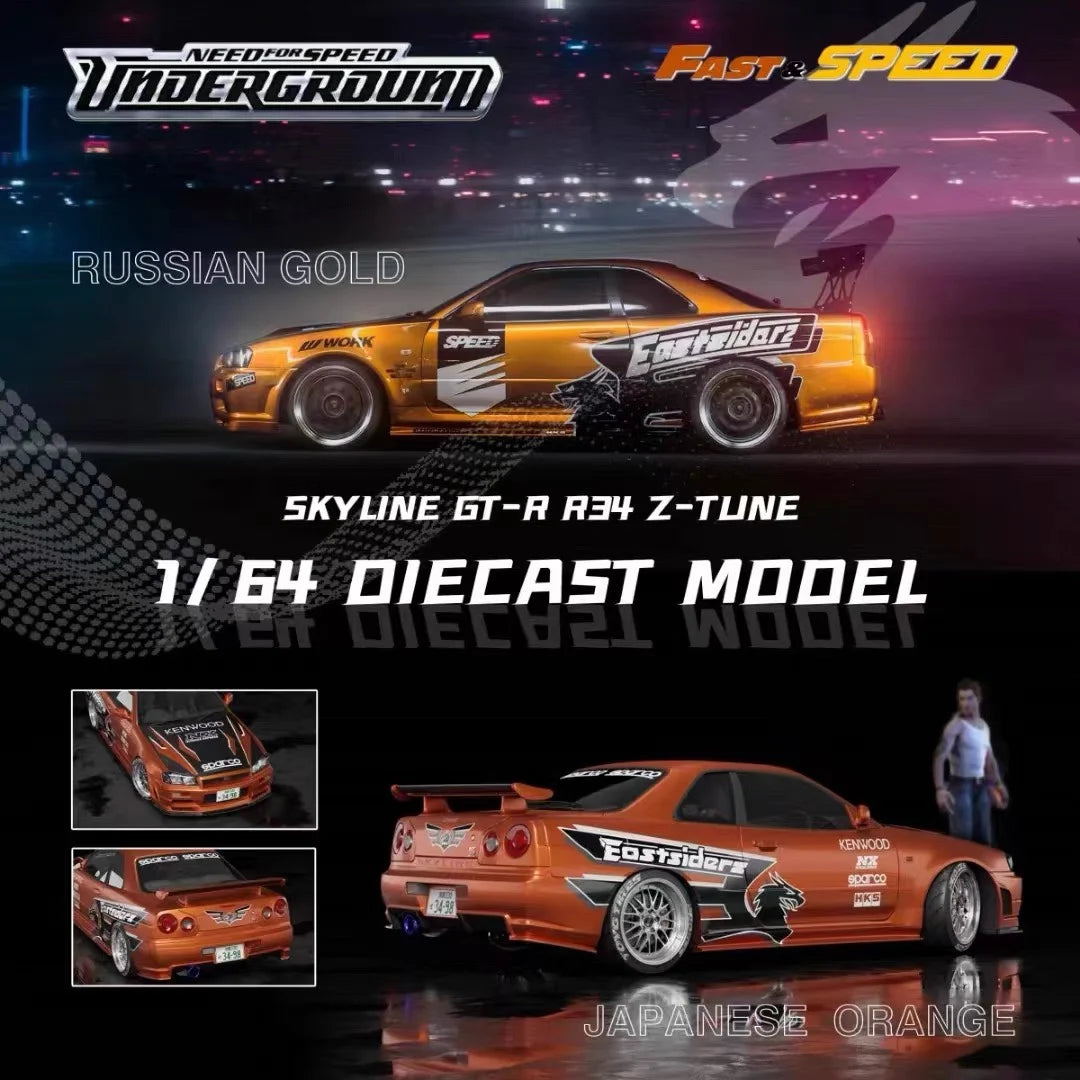 Fast Speed Fs Skyline GT-R R34 Z Tune 1 1:64 Diecast