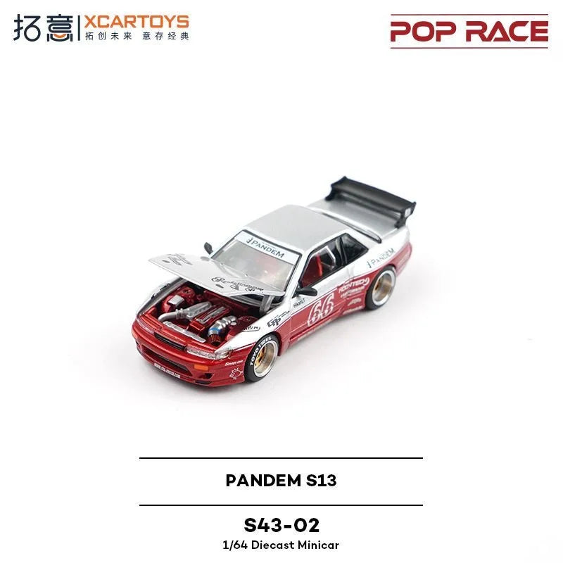 XCARTOYS Pop Race Pandem S13 1 64 Metal Plastic Parts S43 1:64 Diecast