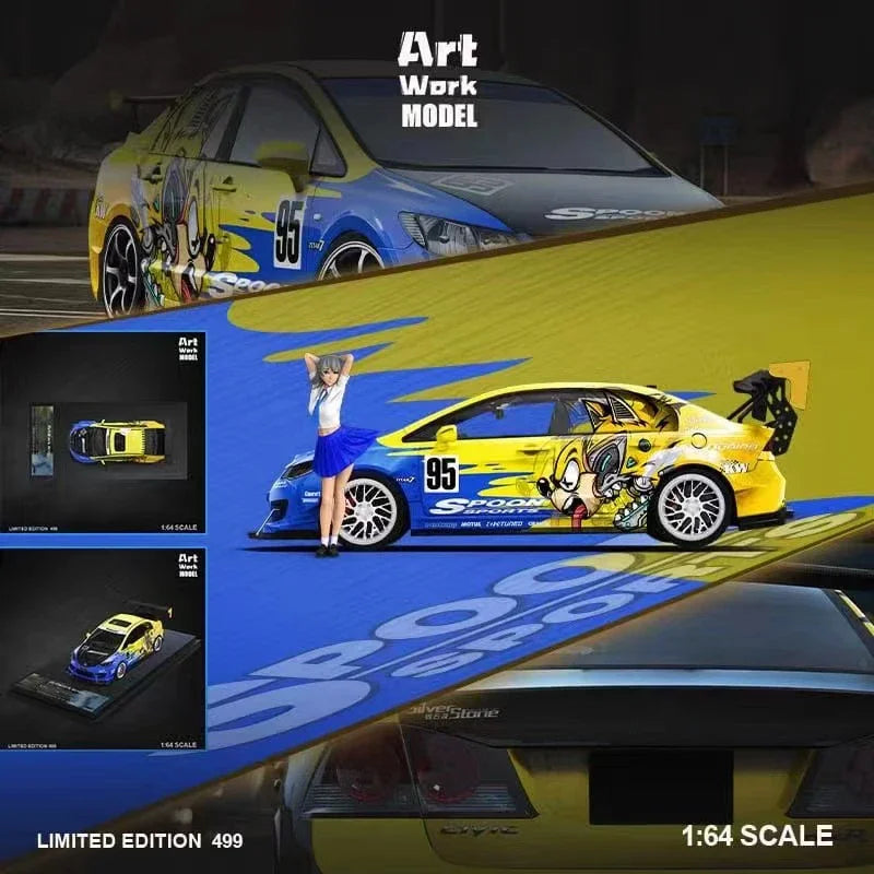 Honda Civic FD2 Art Work TM Model 1:64 Diecast