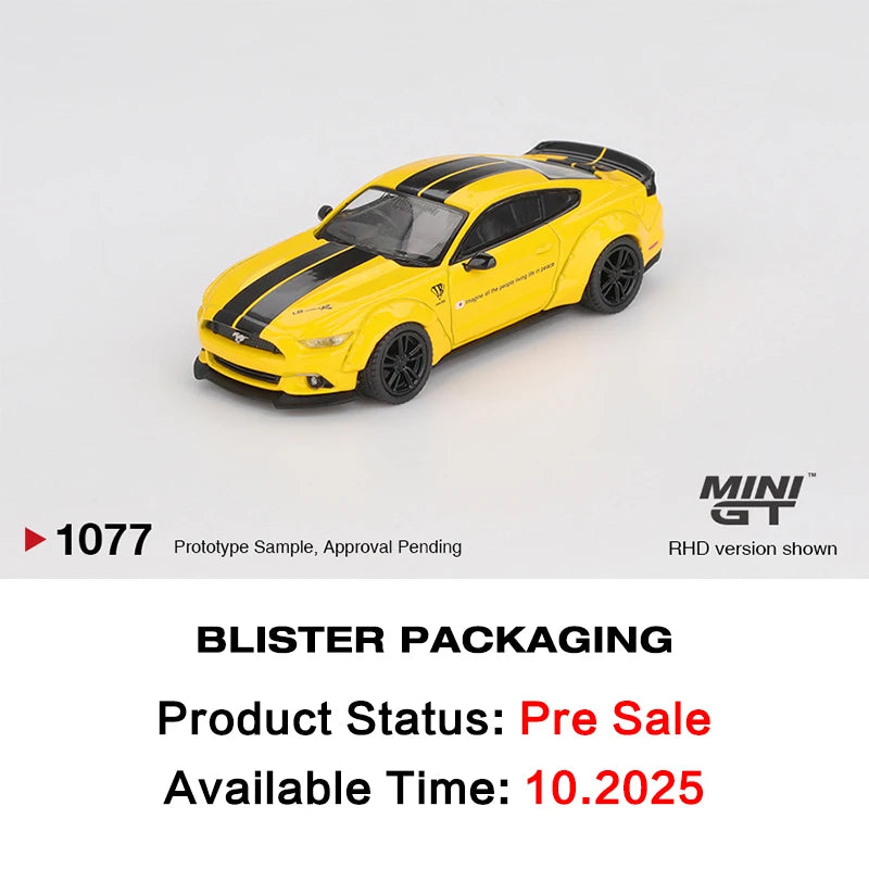 MINI GT Ford Mustang LBWK Triple Yellow 1:64 Diecast