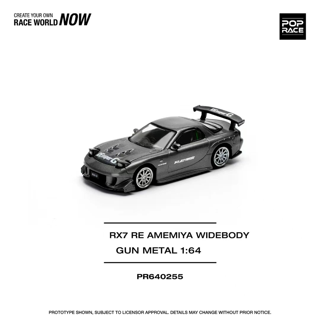 Pop Race 1 64 RX-7 Fd3s Re Amemiya Widebody Gun 1:64 Diecast