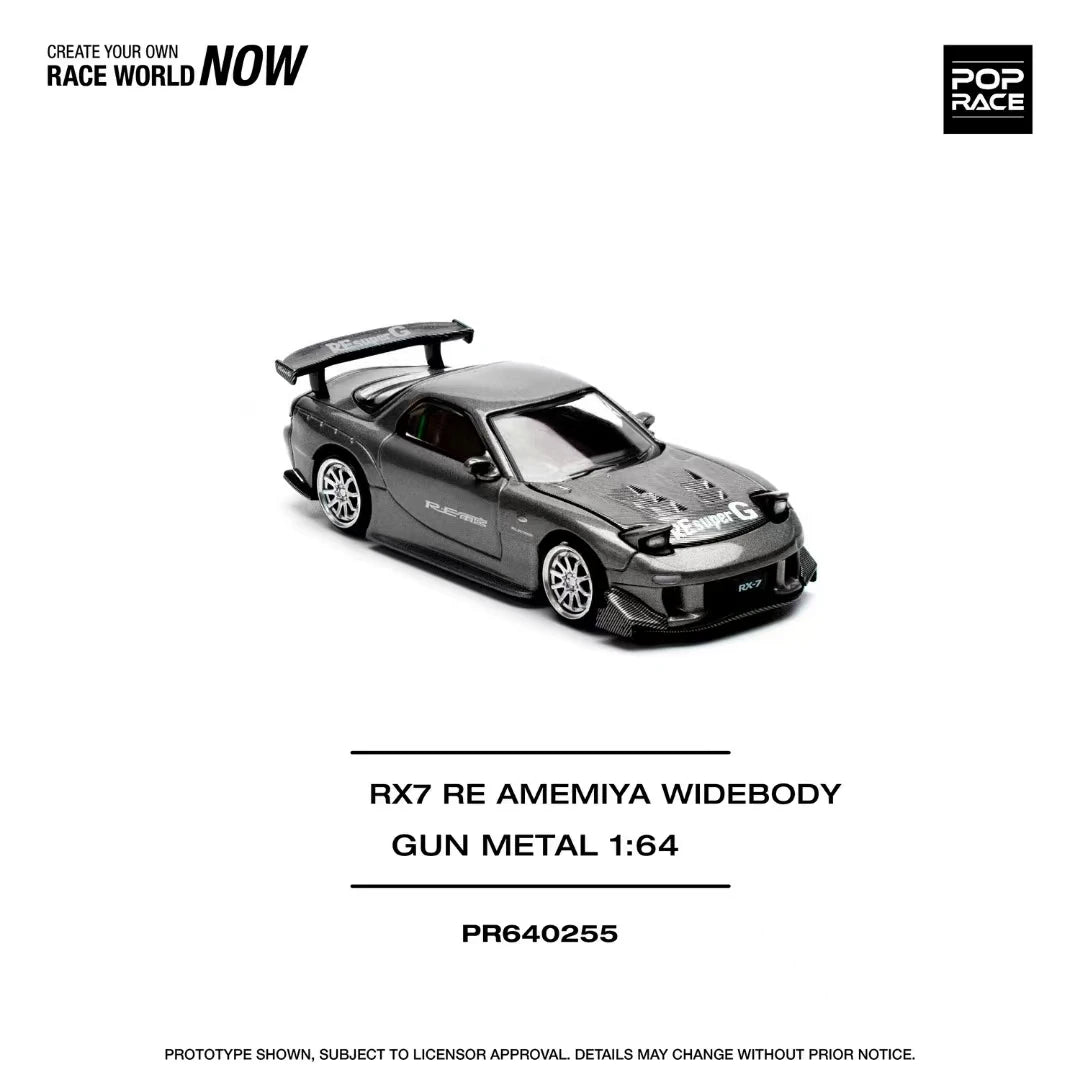 Pop Race 1 64 RX-7 Fd3s Re Amemiya Widebody Gun 1:64 Diecast