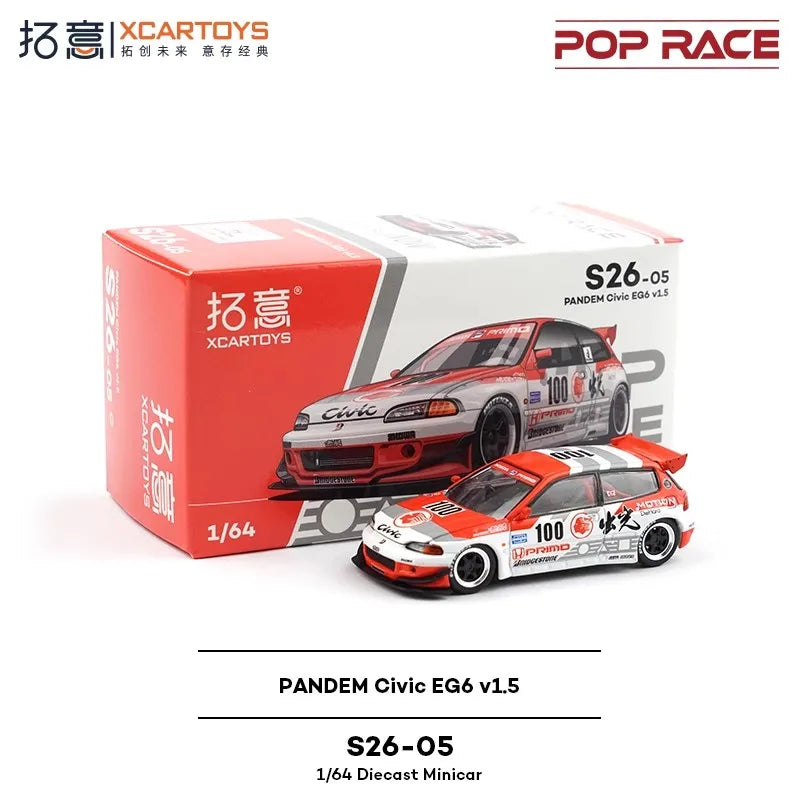 Pop Race XCARTOYS Pandem Civic Eg6 1 64 Metal Plastic Parts 1:64 Diecast