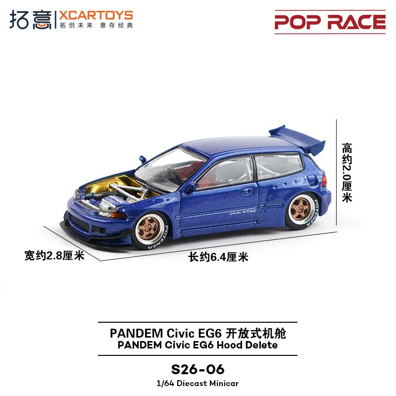 Pop Race XCARTOYS Pandem Eg6 1 64 Metal Plastic Parts S26 1:64 Diecast