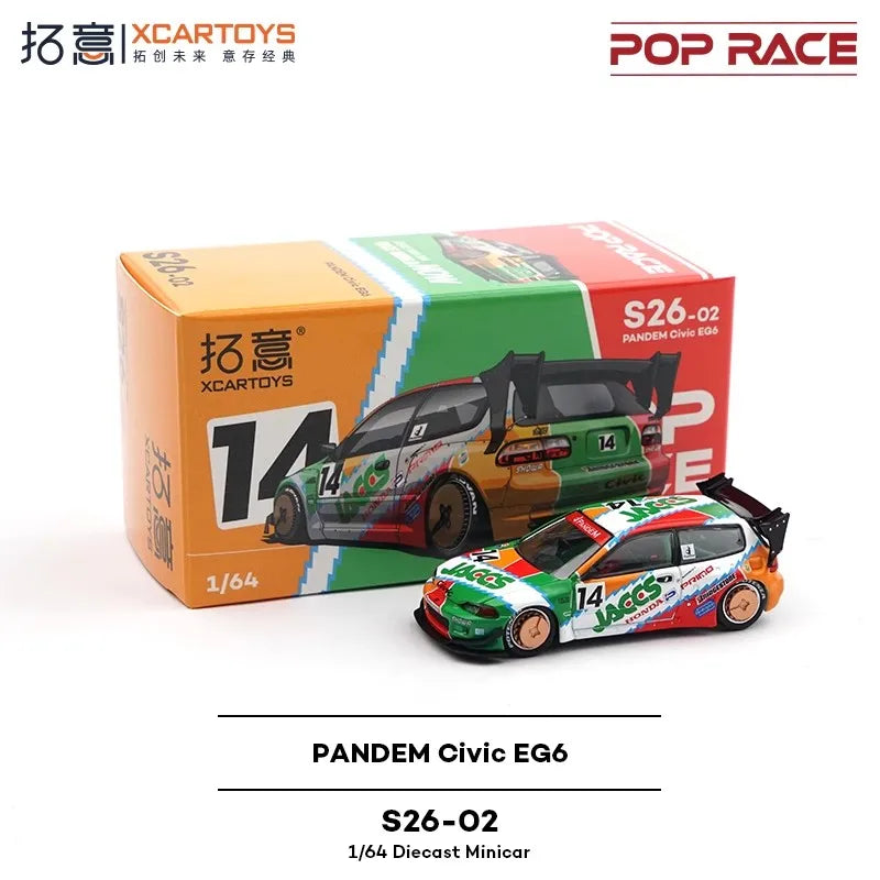 Pop Race XCARTOYS Pandem Civic Eg6 1 64 Metal Plastic Parts 1:64 Diecast