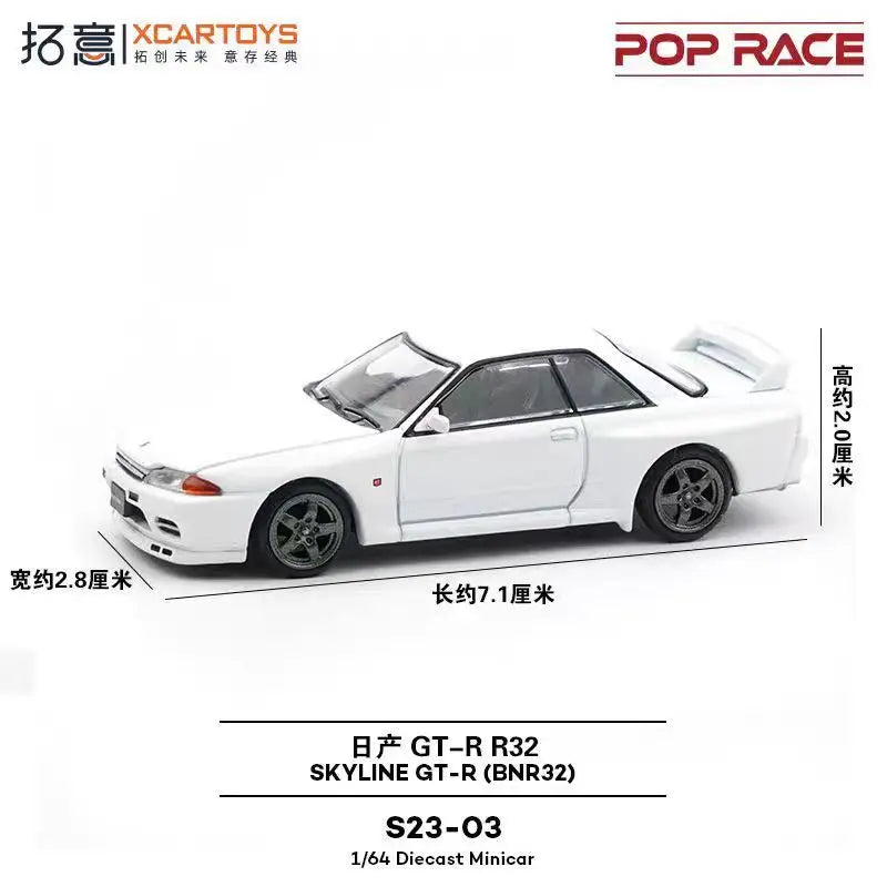 Pop Race XCARTOYS Skyline GT-R Bnr32 1 64 Metal Plastic 1:64 Diecast