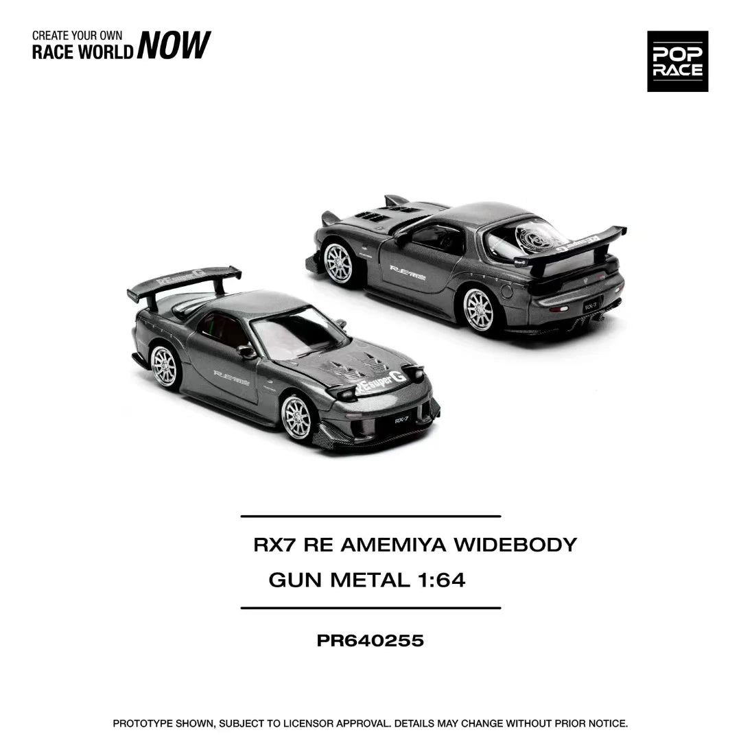 Pop Race 1 64 RX-7 Fd3s Re Amemiya Widebody Gun 1:64 Diecast