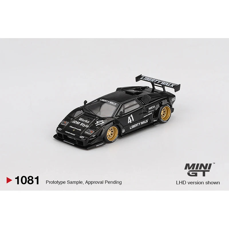 MINI GT Lamborghini Countach LB Works Black 1:64 Diecast