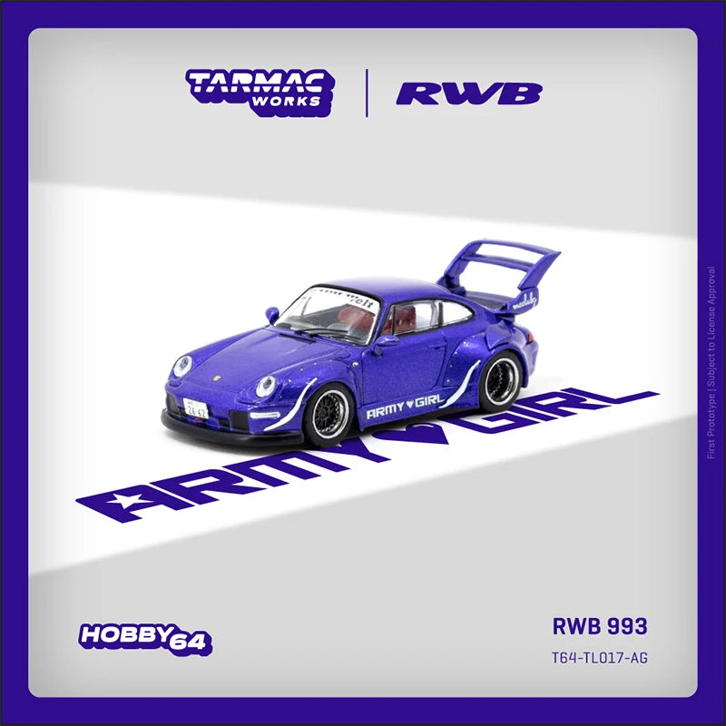 Tarmac Works Porsche TW RWB 993 ARMY GIRL 1:64 Diecast