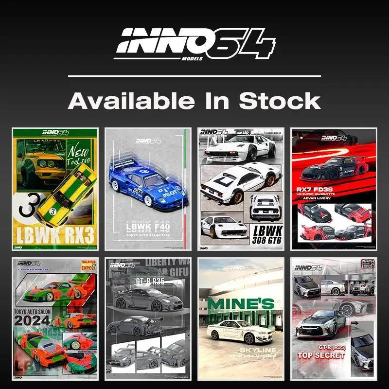 Inno 1 64 Lbwk F40 RX-7 RX-3 308 GTB GT-R 1:64 Diecast
