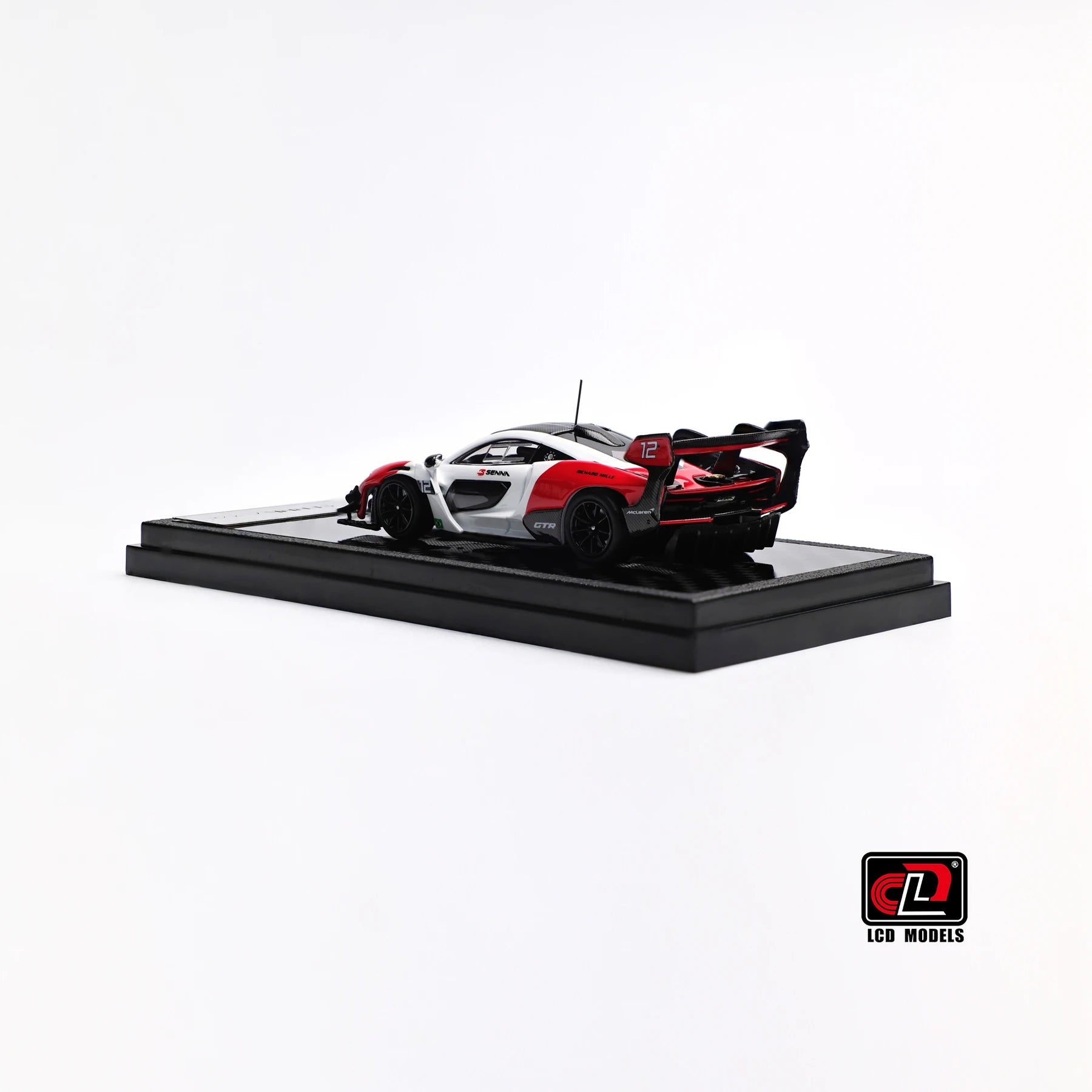 McLaren Senna GT-R White Red LCD 1:64 Diecast