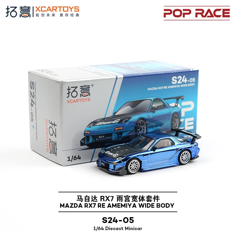 XCARTOYS Pop Race RX-7 Re Rx7re Wide Body 1 64 Metal 1:64 Diecast