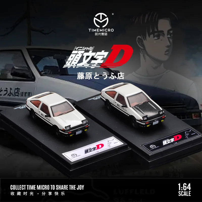 Toyota AE86 Initial D Tofu Shop Time Micro 1:64 Scale Diecast Model Car
