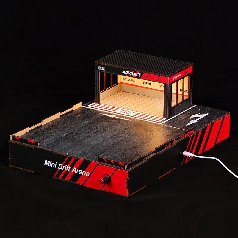 1:64 Drift Track Diorama with LED Garage Display