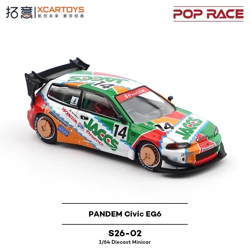 Pop Race XCARTOYS Pandem Civic Eg6 1 64 Metal Plastic Parts 1:64 Diecast