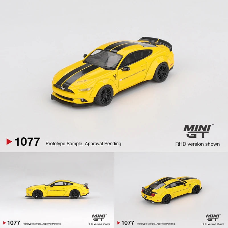 MINI GT Ford Mustang LBWK Triple Yellow 1:64 Diecast