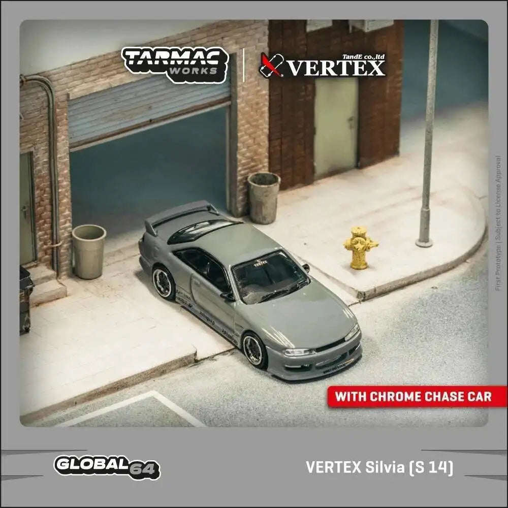 Tarmac Works Nissan VERTEX Silvia S14 Grey 1:64 Diecast