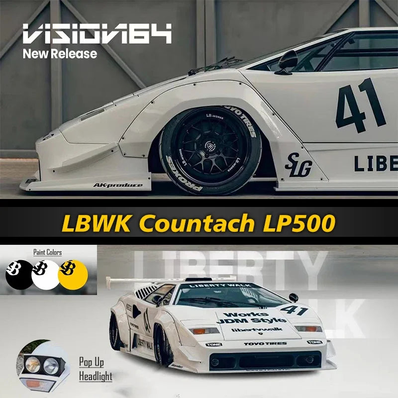 Vision64 1 64 Lbwk Countach Lp500 Diorama 1:64 Diecast